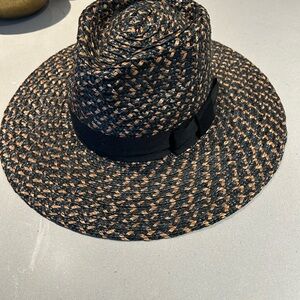 Brixton Black and Tan Woven Hat